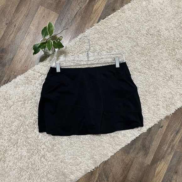Athleta Small Black Seam Detail Athletic Athleisure Mixer Tennis Skort Skirt - Picture 1 of 8